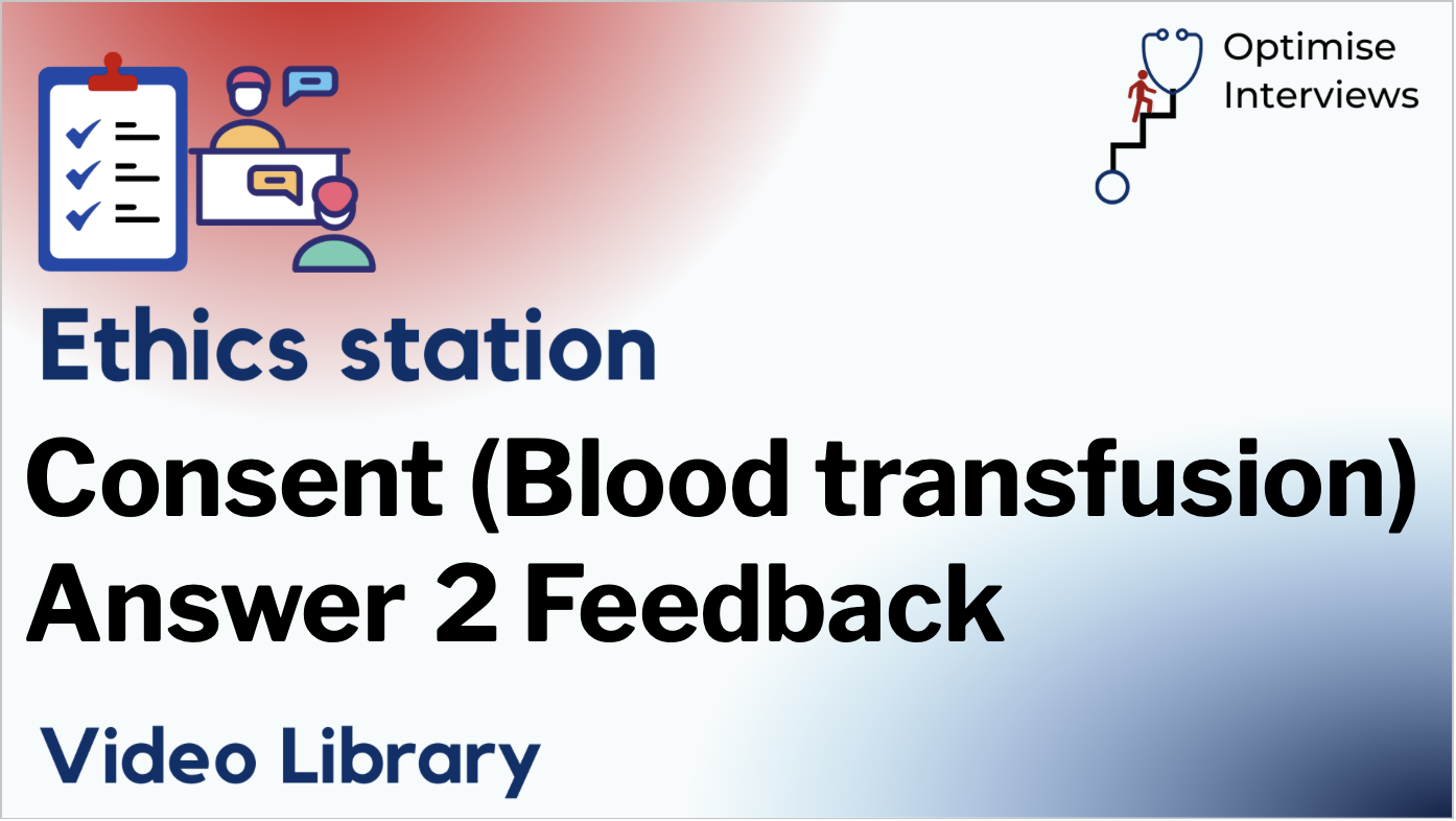 Ethics station - blood transfusion feedback slide